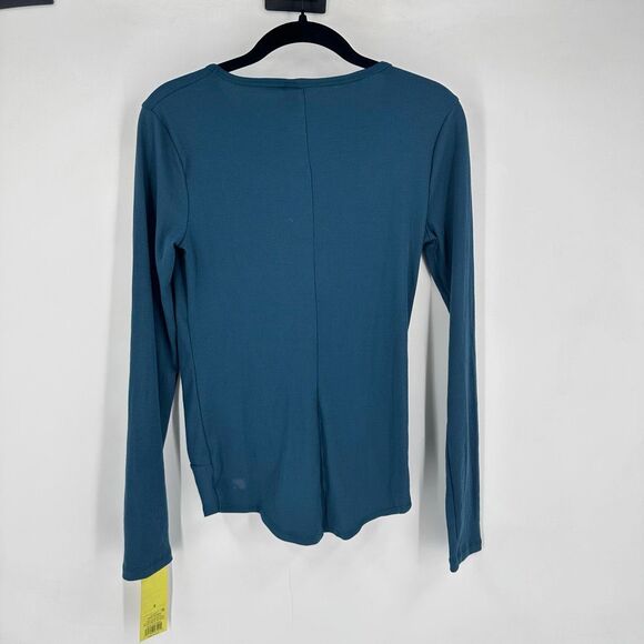 All in Motion NWT Women's LS Ribbed Twist-Front T-Shirt Teal Blue Size S Active - Picture 8 of 11